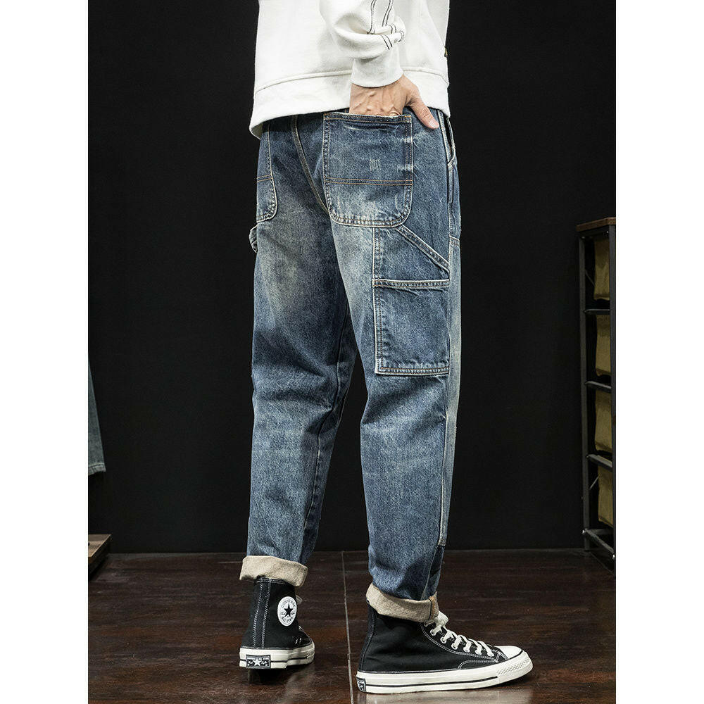 Men's Jeans Stretch Slim-fitting Patchwork Casual