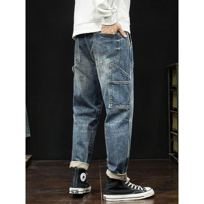 Men's Jeans Stretch Slim-fitting Patchwork Casual