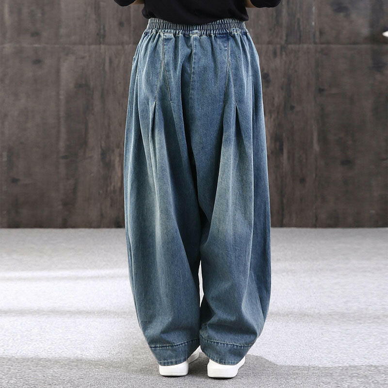 Loose Plus Size Denim Harem Pants Women Casual Pants