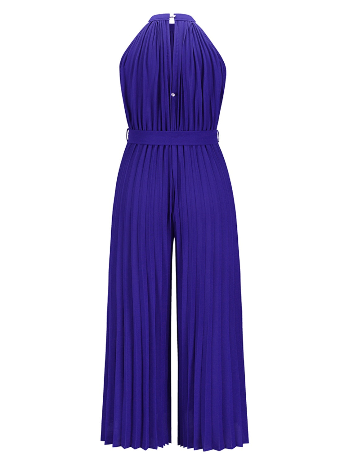 Cutout Tied Pleated Sleeveless Jumpsuit