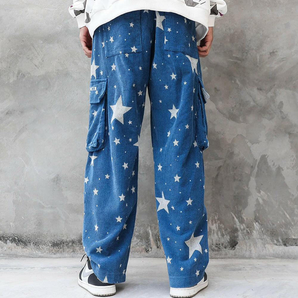 Corduroy Star Full Print Casual Pants