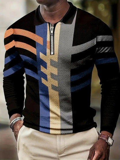 New Men's 3D Digital Printing Long Sleeve