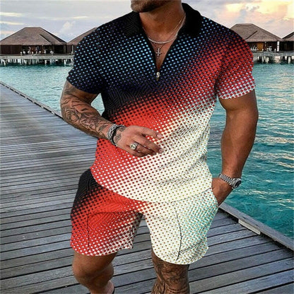 Fashion Short Sleeve Casual Men's Set