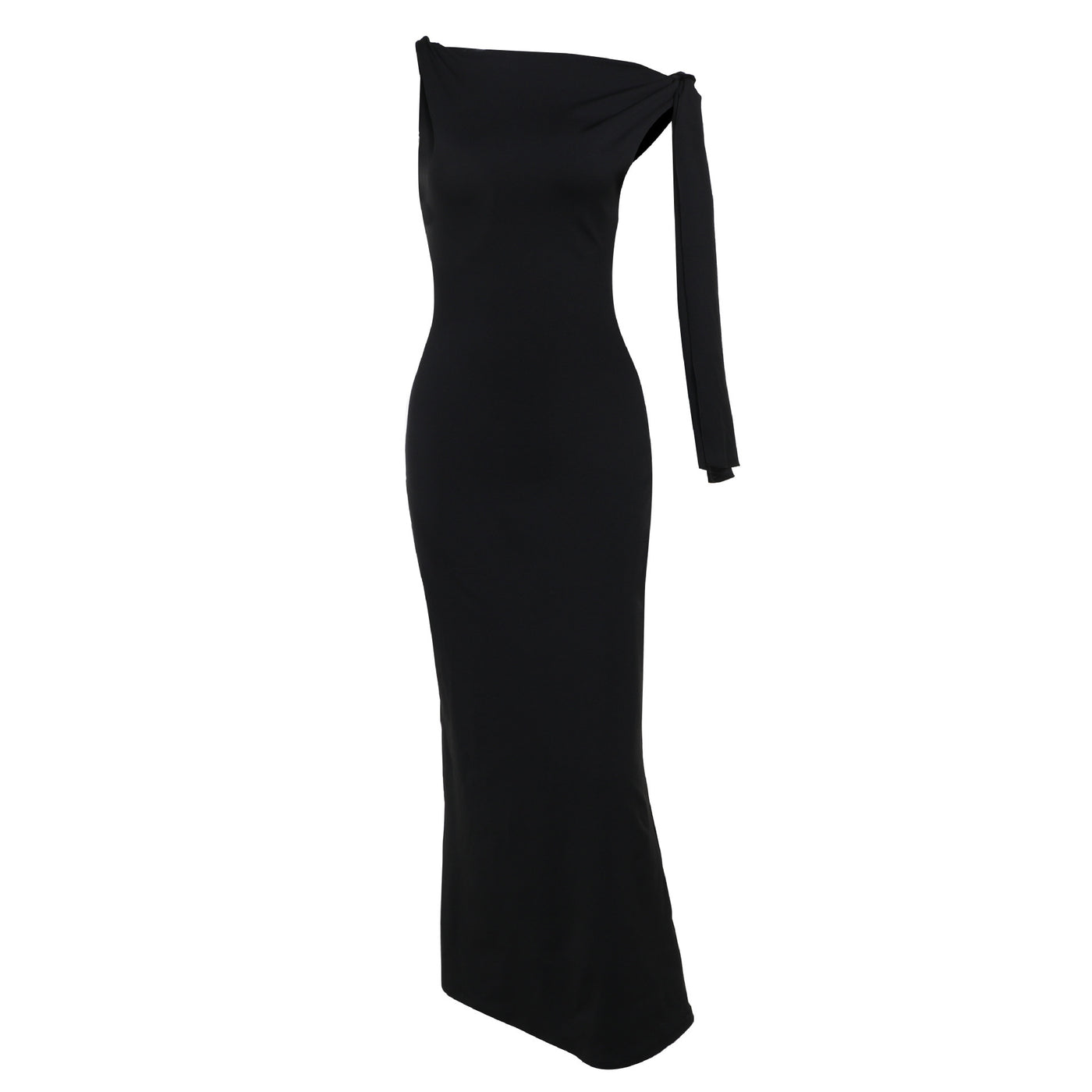 One-shoulder Ribbon Long Dress Ins Fashion Slim Sleeveless Dresses
