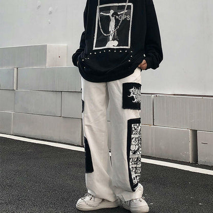 Male Ins Tide High Street Pants - Lazy Wind Style