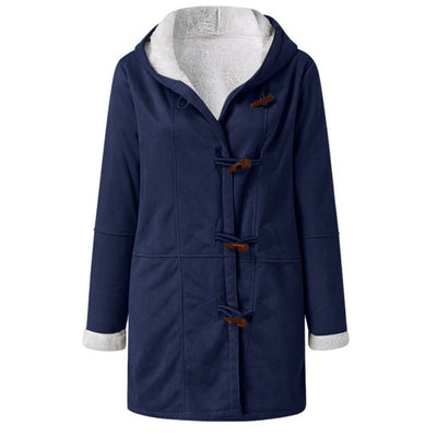 Winter Jackets For Women Sherpa Lined Jacket Duffle Toggle Coat Hooded Fleece