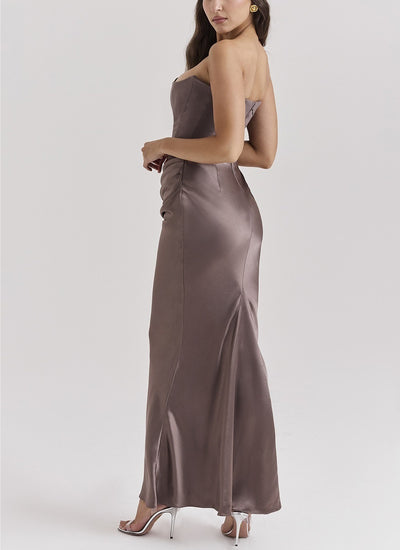 Slim Tube Top Long Dress Sexy Fashion Bandeau Backless Dress