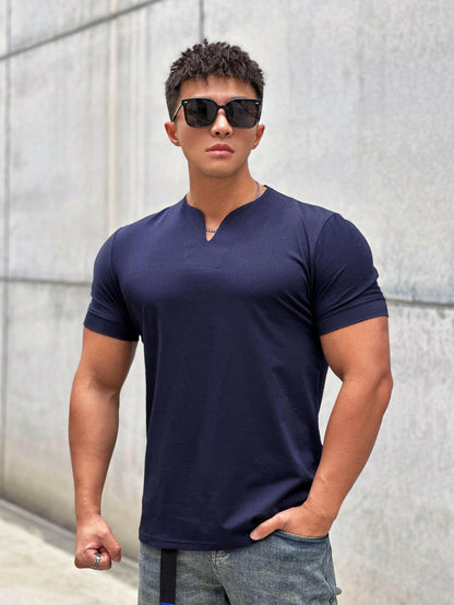 Men's Fashion Loose V-neck Short-sleeved Shirt