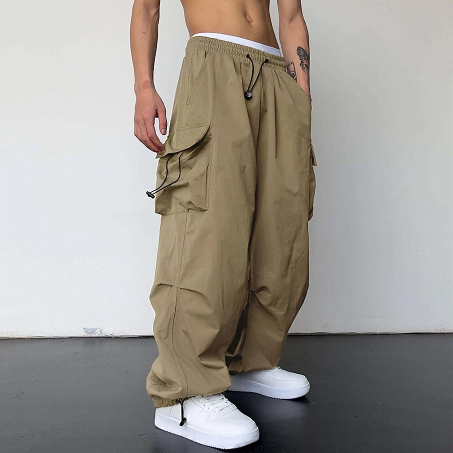 Nylon Quick-Drying Overalls - Men's High Waist Pants