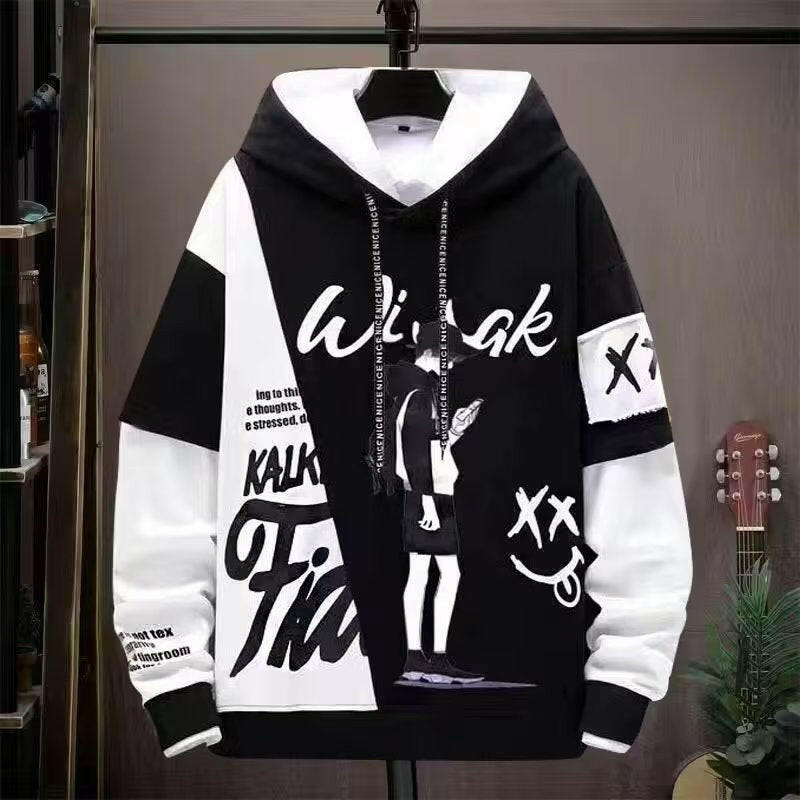 Men's Fashion Casual Printing Hooded Sweater