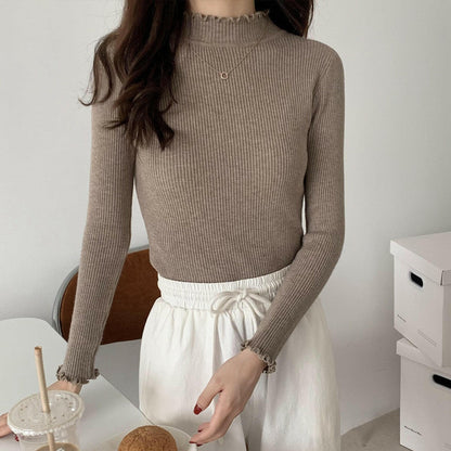 Half High Collar Inner Lining Bottom Sweater