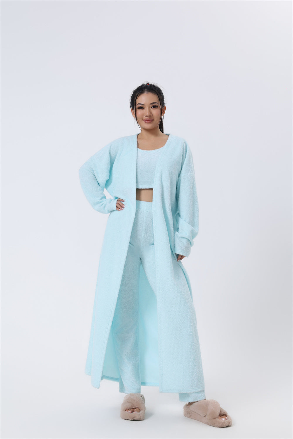 3-Piece Cozy Pajama Lounge Set for Women – Winter Warm Outfit