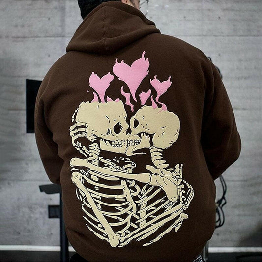 Men's Skull Pattern Casual Loose hoodie