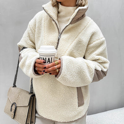 Plush Loose Lapel Pullover Sweater