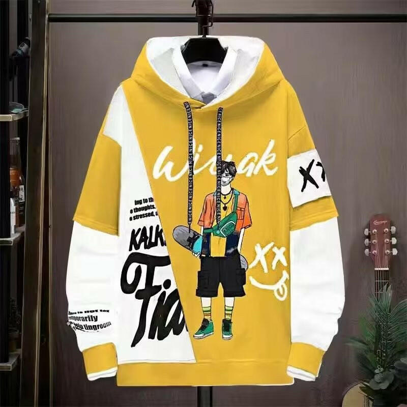 Men's Fashion Casual Printing Hooded Sweater