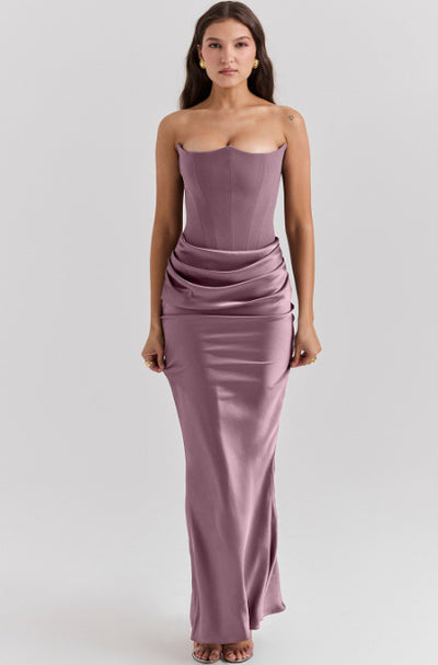 Slim Tube Top Long Dress Sexy Fashion Bandeau Backless Dress