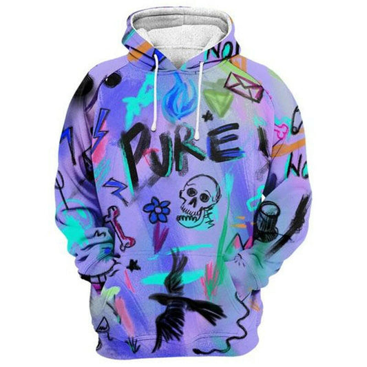 Painted graffiti skull hoodie