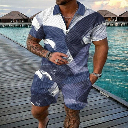 Fashion Short Sleeve Casual Men's Set