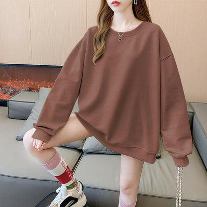 Women's Solid Color Round Neck Plus Size Loose Sweater