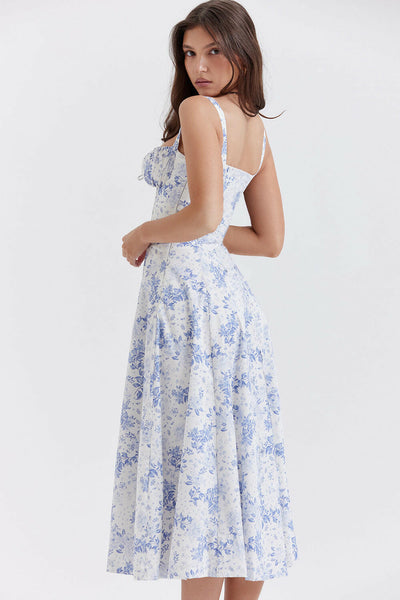 French High Split Suspender Dress Summer Party Wear
