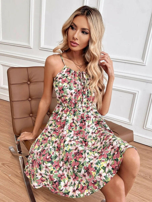 Floral Print Suspender Dress: Summer Style Essential