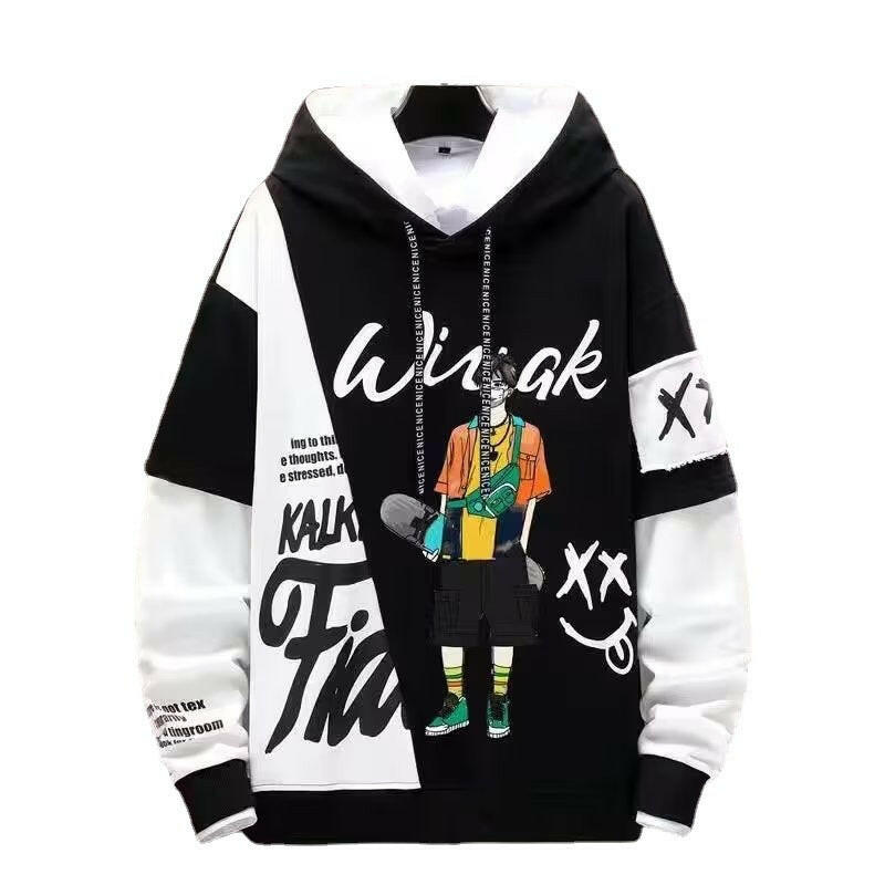 Men's Fashion Casual Printing Hooded Sweater