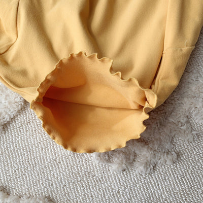 Women's Wooden Ear Half-high Collar Long Sleeves Solid Color Inner Wear Slim Top