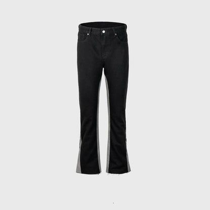 Men's Contrasting Black And Gray Trousers