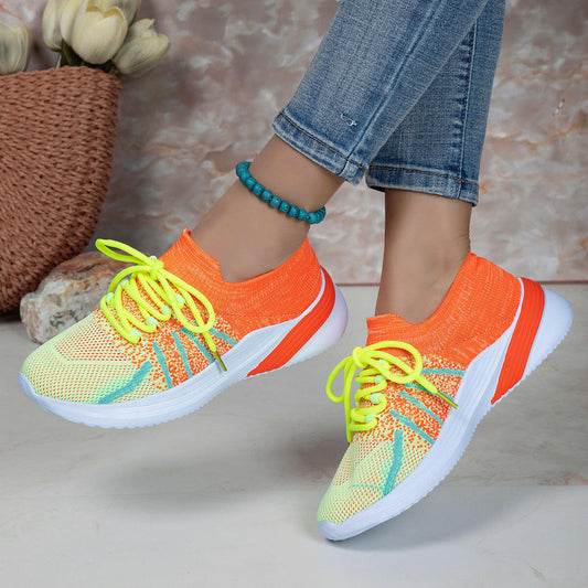 Women's Color-Matching Mesh Sports Shoes