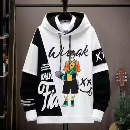 Men's Fashion Casual Printing Hooded Sweater