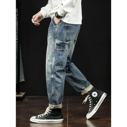 Men's Jeans Stretch Slim-fitting Patchwork Casual