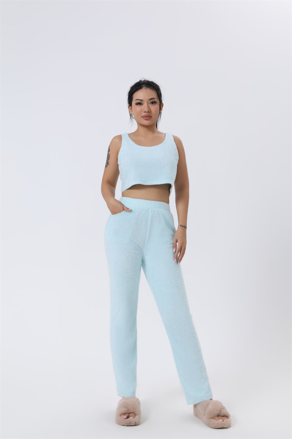 3-Piece Cozy Pajama Lounge Set for Women – Winter Warm Outfit