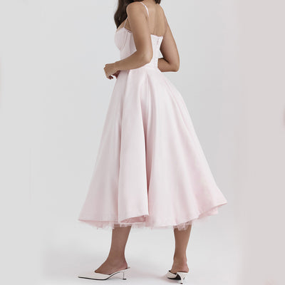 Light Luxury Heavy Industry Slimming Voile Suspender dress