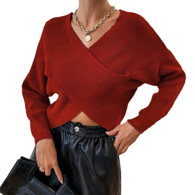 British Style Loose Long Sleeve Polyester Knitted Sweater Striped