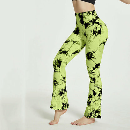 Tie-Dye Printed Pants: Seamless High Waist Fitness Running Leggings for Women