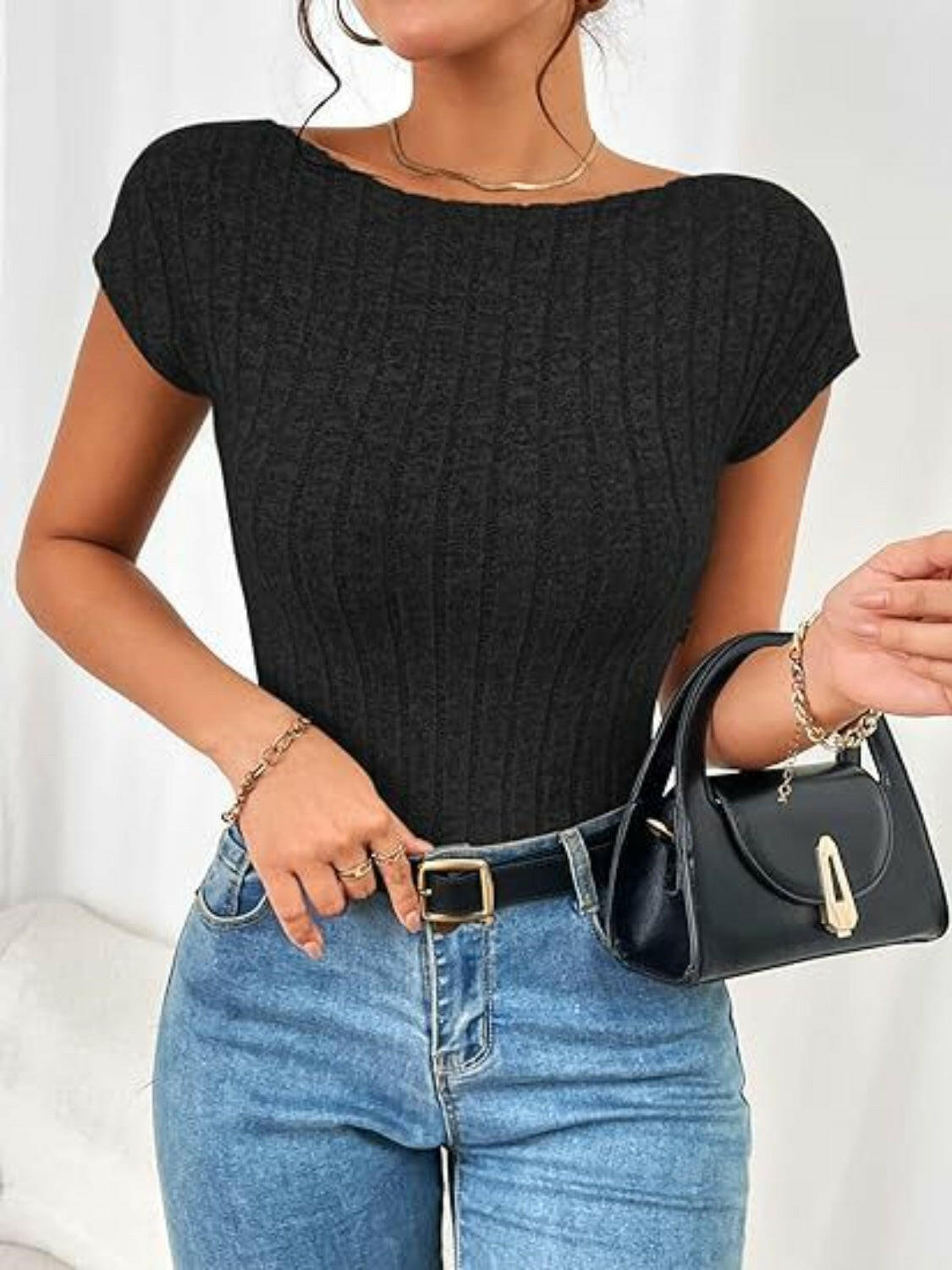 Backless Short Sleeve T-Shirt