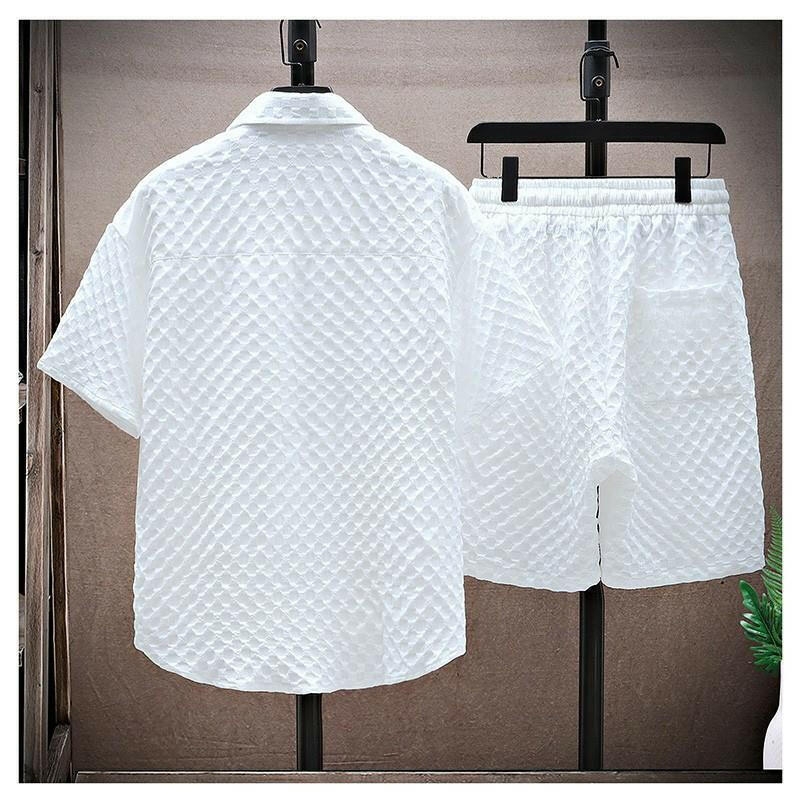 Summer Men's Loose Shirt and Shorts Set