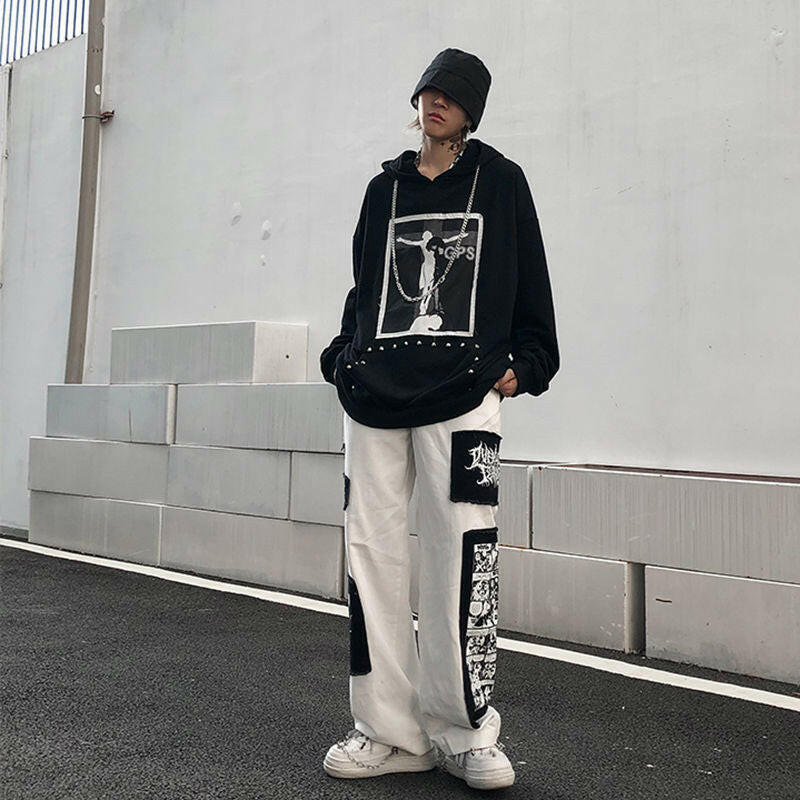 Male Ins Tide High Street Pants - Lazy Wind Style