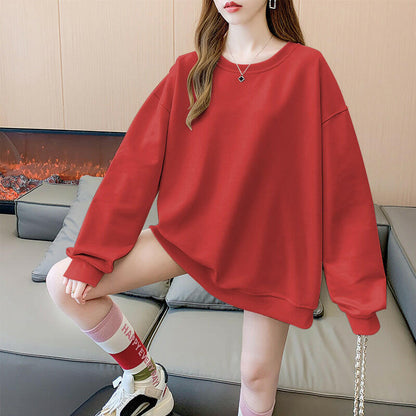 Women's Solid Color Round Neck Plus Size Loose Sweater