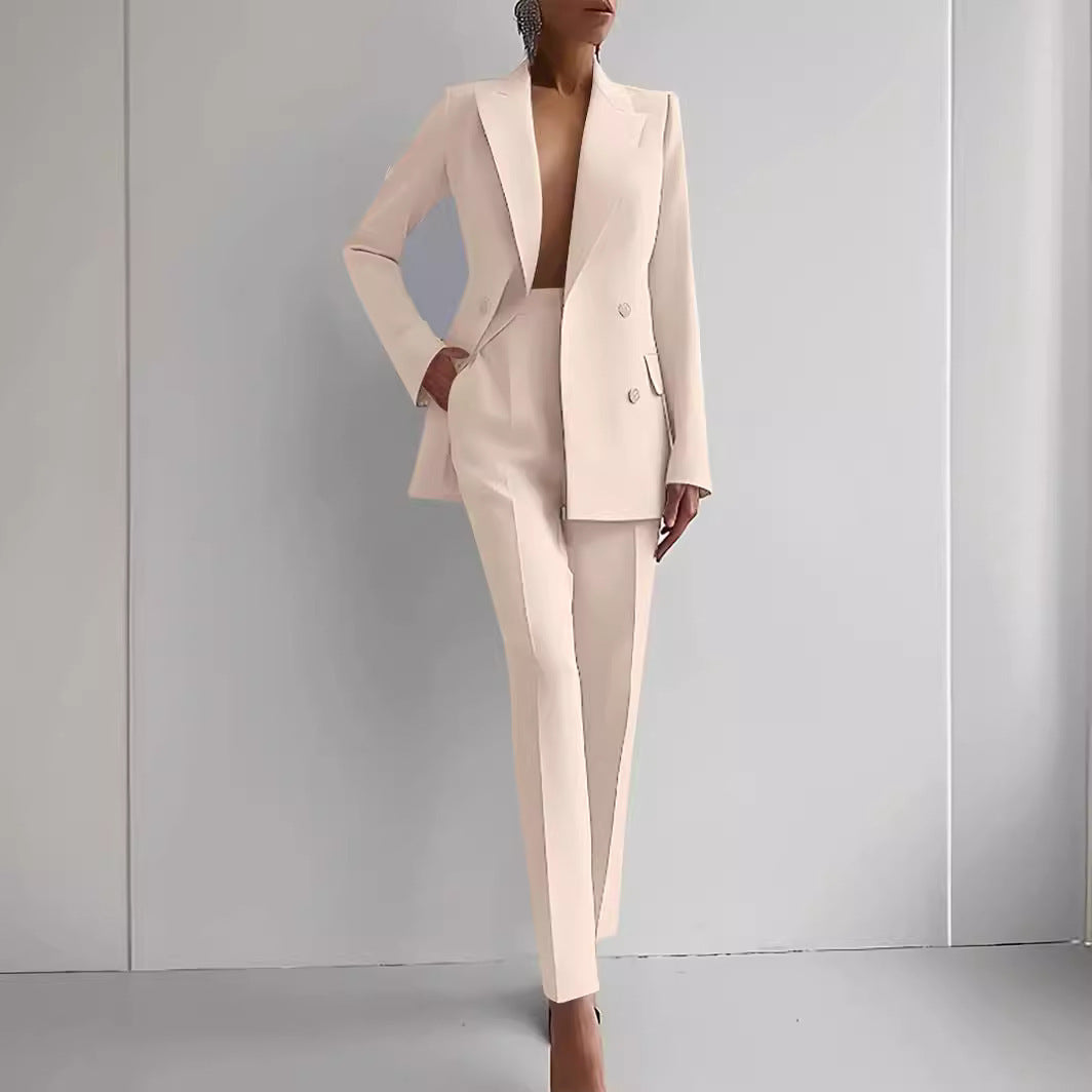 Women’s Single-Breasted Blazer & Slim Fit Suit Set