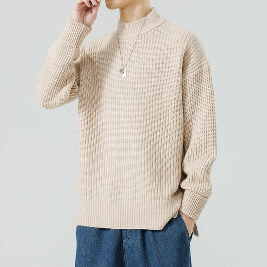 Half High Necked Sweater For Men's