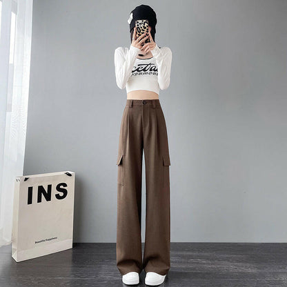 Women's High Waist Trousers Wide Leg Pants