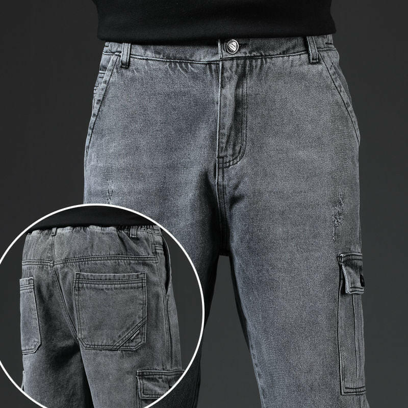 Workwear Multi-pocket Jeans For Men