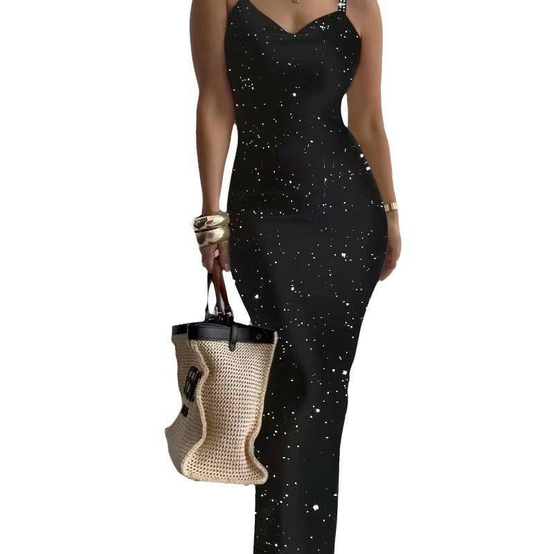 Suspender Slim Fit Skinny Long Dress