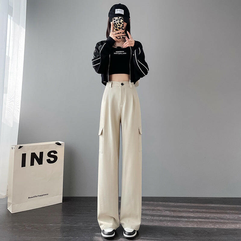 Women's High Waist Trousers Wide Leg Pants