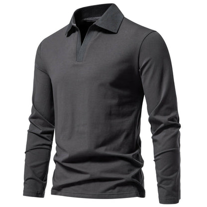 Men's V-neck Long-sleeved T-shirt