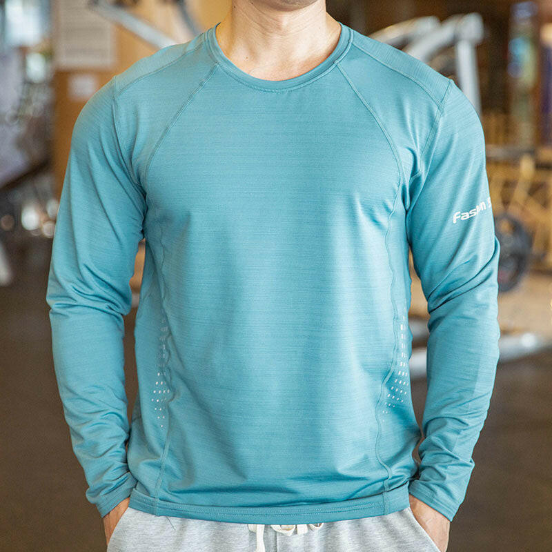 Men's Loose T-shirt Fitness Long Sleeve