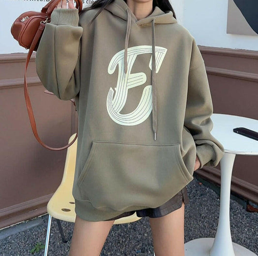 Padded Top Mid-length Velvet Padded Hooded Sweatshirt