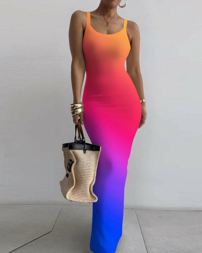 Suspender Slim Fit Skinny Long Dress