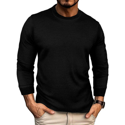 Men's Fashion Casual Loose Round Neck Long-sleeved T-shirt